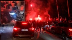 Chaotische Szenen nach PSGs Einzug ins Champions-League-Finale. (Bild: AFP/APA/GEOFFROY VAN DER HASSELT, X/peacemaket71)