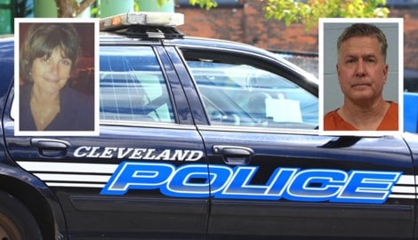 Aliza Sherman und ihr mutmaßlicher Killer und Scheidungsanwalt Gregory Moore (Bild: Krone KREATIV/stock.adobe.com, Cleveland Police Department (2))
