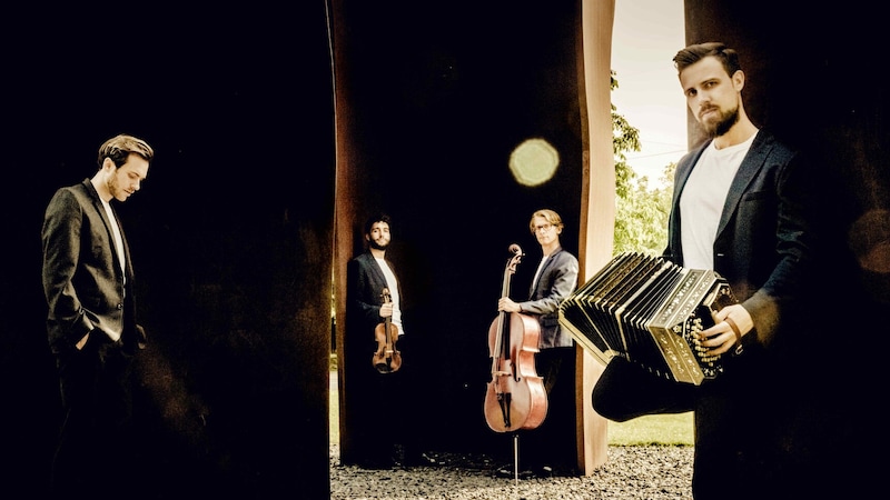 Cuarteto SolTango: Thomas Reif an der Violine, Karel Bredenhorst am Cello, Andreas Rokseth am Bandoneón und Martin Klett am Klavier. (Bild: Andrej Grilc)
