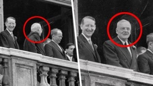 Eines der bekanntesten Fotos der heimischen Nachkriegsgeschichte ist ein – wenn auch wohlgemeinter – Fake. (Bild: Votava / Brandstaetter / APA picturedesk, Krone KREATIV)