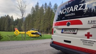 Der Rettungshubschrauber Christophorus 15 brachte das Mädchen ins Krankenhaus. (Bild: Rotes Kreuz Mariazellerland|Kögel M.)