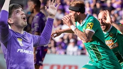 Burgstaller traf zu Rapids 1:0, Fitz Ausgleich per Elfmeter war am Ende zu wenig für die Austria. (Bild: Krone KREATIV/GEPA pictures)