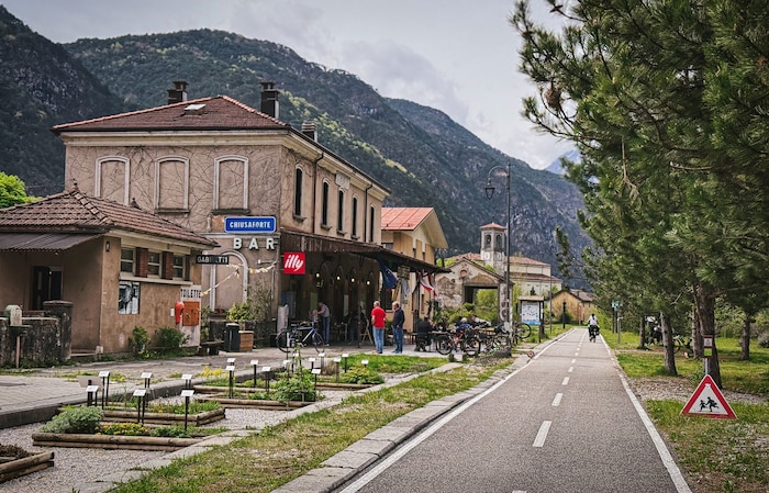 Eine weitere „Stazioni Ciclabili“ – wie die Raststopps genannt werden