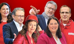 Barbara Novak, Alexander Wrabetz, Ulli Sima, Kathrin Gaál , Peter Hacker und Christian ...