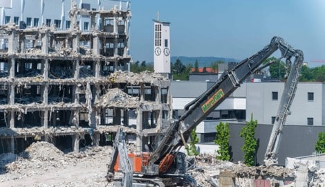 Vom Haus A des St. Pöltner Spitals ist fast nichts mehr übrig. Bald wird der Keller rückgebaut. (Bild: Molnar Attila)