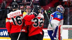 Stark begonnen, stark nachgelassen und am Ende doch gewonnen – Österreichs Eishockey-Cracks gegen die Slowakei (Bild: GEPA)