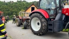 Der Traktor konnte erfolgreich geborgen werden.  (Bild: FF Fresing-Kitzeck)
