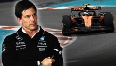 Mercedes-Teamchef Toto Wolff verteidigte McLaren. (Bild: Krone KREATIV/APA/Getty Images via AFP/GETTY IMAGES/Rudy Carezzevoli, GEPA Pictures)