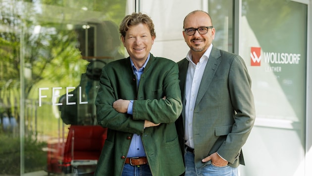 Die beiden Geschäftsführer von Wollsdorf Leder: Michael Schmidt (links) und Ulrich Schmidt. 