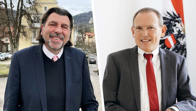 Gunther Riedlsperger (ÖVP, rechts) entzog SPÖ-Bürgermeister Josef Wallner das „Du-Wort“. 