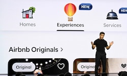 Airbnb-Chef Brian Chesky bei der Vorstellung der neuen App.