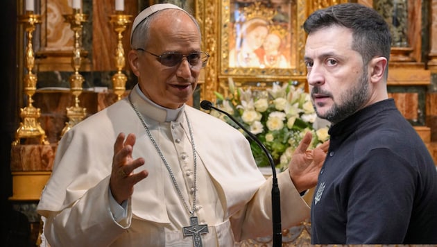 Wolodymyr Selenskyj (r.) will Papst Leo XIV. im Vatikan treffen.