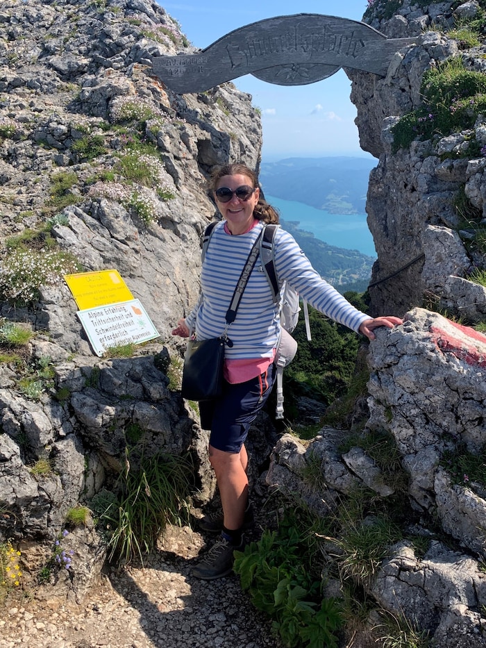 Vor Ort: Andrea Thomas am Schafberg