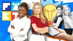 Neu beim ÖAW-Wissenschaftsprojekt: Aus dem ursprünglichen Dream-Team Julia und Marie-Sophie „Miso“ (grau unterlegt) wird künftig das Power-Duo Julia und Jafait (bunt unterlegt). (Bild: Krone KREATIV/stock.adobe.com/ÖAW/Klaus Pichler/Sabine Pata/Martin Jöchl)