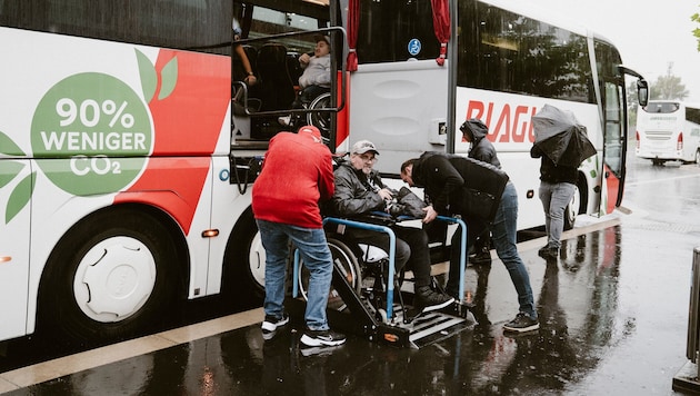 Am Sonntag wird Sturm auch durch einen Inklusions-Bus beim Schlager gegen Rapid in Wien unterstützt. 