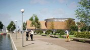 Erste Pläne: So könnte das neue Kulturzentrum in Neusiedl aussehen.