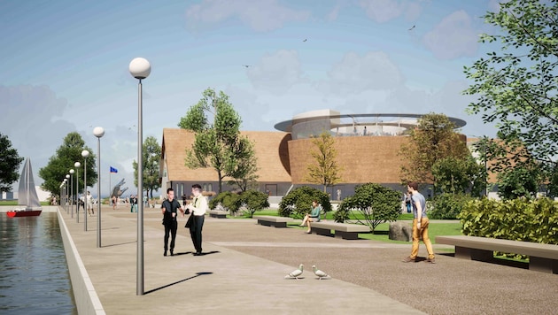Erste Pläne: So könnte das neue Kulturzentrum in Neusiedl aussehen.