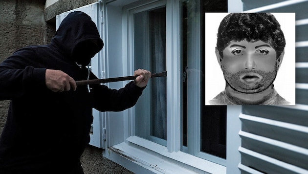 Der gesuchte Einbrecher (Phantombild) ist lediglich 1,60 Meter groß.