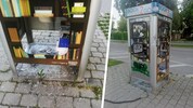 Scheiben zertrümmert, die Bücher lagen weit verstreut herum.