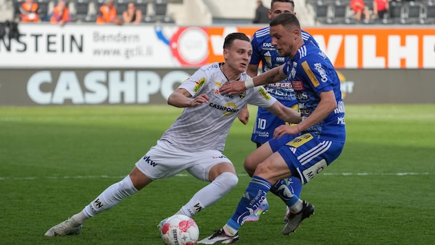 Lukas Fridrikas (li.) stieg letzte Saison mit Austria Lustenau ab.