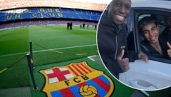 Fode Diallo mit seinem Idol Lamine Yamal (re.) – beide bereiten dem FC Barcelona aktuell viel ...