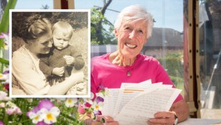 Burgi Siedl heute und damals mit ihrer Mutter in Tirol. 