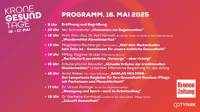 Das Programm am 16. Mai