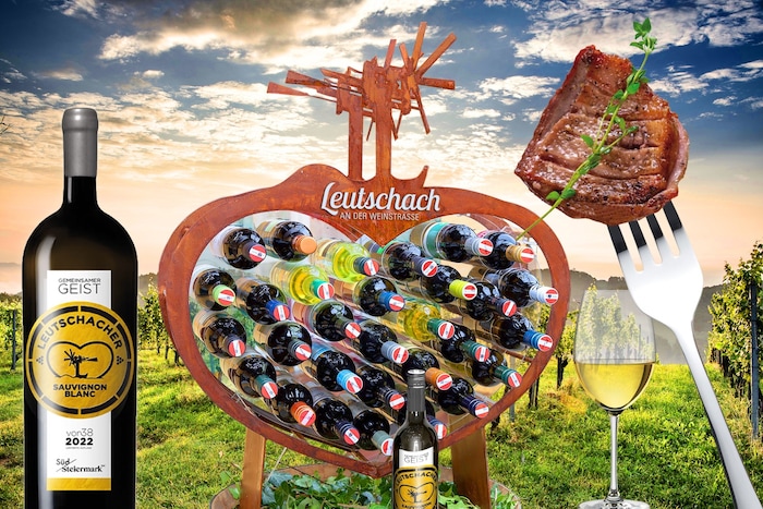 Neben tollen Wein und Essen gibt es auch das „Leutschacher Weinherz“ zu gewinnen – gefüllt mit 30 Sauvignon blancs.