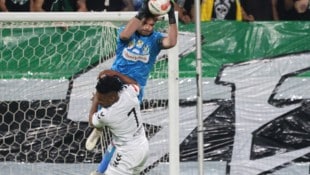 Ried-Keeper Andreas Leitner gegen Admiras Young: Die Innviertler könnten schon heute endgültig Richtung Liga 1 abheben. (Bild: Pressefoto Scharinger/Daniel Scharinger)