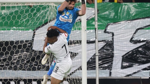 Ried-Keeper Andreas Leitner gegen Admiras Young: Die Innviertler könnten schon heute endgültig ...