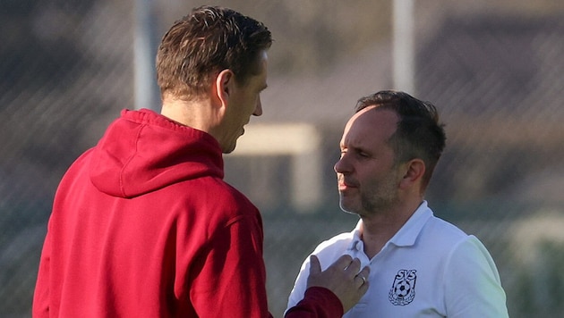 Steht in der Salzburger Liga nur hier im Schatten eines Kollegen: Seekirchen-Trainer Mario Lapkalo (re.)