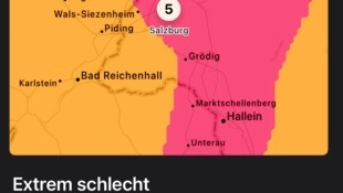 Die App meldet extrem schlechte Luftqualität in Salzburg (Bild: Apple/BreezoMeter)