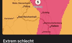 Die App meldet extrem schlechte Luftqualität in Salzburg