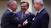 Innenminister Gerhard Karner (links) und sein rumänischer Kollege Catalin Predoiu (rechts) entwickelten ein gutes Verhältnis zueinander.  (Bild: EPA/OLIVIER HOSLET)