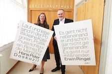 Landeshauptmann Hans Peter Doskozil (SPÖ) und Anja Haider-Wallner (Grüne).