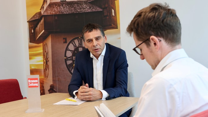 Umundum beim Interview in der „Steirerkrone“-Redaktion 