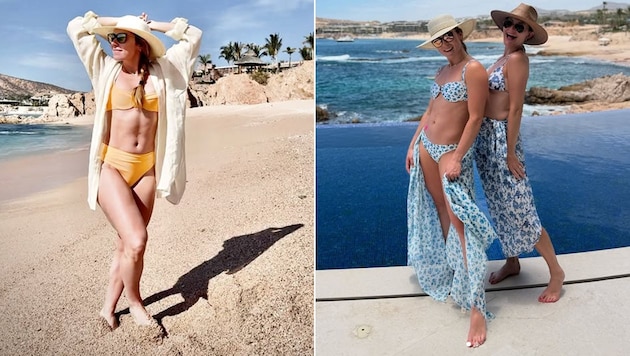 Mikaela Shiffrin, rechts mit ihrer Schwägerin, genießt den Sommer.