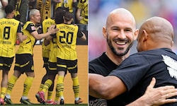 Borussia Dortmund jubelt, Hoffenheim-Coach Christian Ilzer kann trotz klarer Niederlage ...