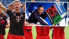 Thomas Müller fühlte sich von Leroy Sane bestens unterhalten. (Bild: GEPA)