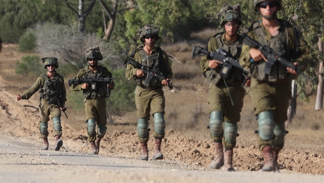 Israelische Soldaten an der Grenze zum Gaza-Streifen.