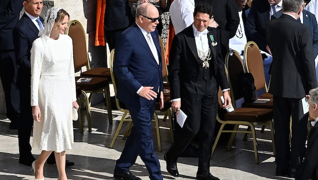 Fürstin Charlène bei der Amtseinführung von Papst Leo XIV.