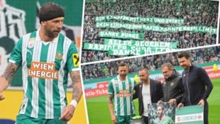 Grün-Weiß huldigt Guido Burgstaller – und der zahlt‘s mit einem Tor zurück. (Bild: Pail Sepp)