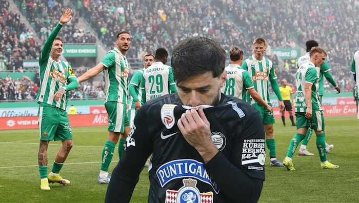 Sturms Kiteishvili musste Rapid beim Jubeln zuschauen.