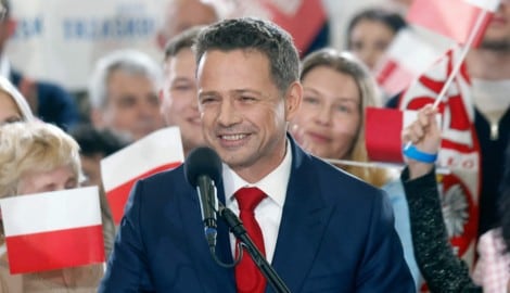 Polens Präsidentschaftskandidat Rafal Trzaskowski (Bild: AFP/WOJTEK RADWANSKI)