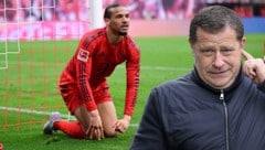 Max Eberl (r.) hofft auf eine Einigung mit Leroy Sane (l.).