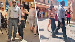 Verstoß gegen die Sitten? Censori barbusig auf Mallorca unterwegs.