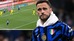 Marko Arnautovic ließ eine riesengroße Chance liegen. (Bild: Krone KREATIV/APA/AFP/Piero CRUCIATTI, Screenshot DAZN)