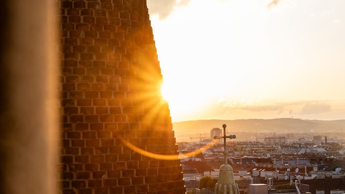 Tolle Aussicht von den Kirchtürmen über Wien. 