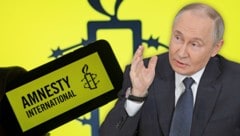 Kreml-Chef Wladimir Putin lässt wieder mal seine Muskeln spielen: Russland verbietet die Menschenrechtsorganisation Amnesty International!  (Bild: Krone KREATIV/stock.adobe.com ap)