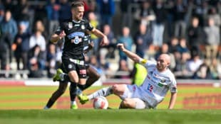 Nico Wimmer (re.) will mit dem WAC Sturm (Horvat) fällen – und wird bei Linz-Coach Scheiblehner ...